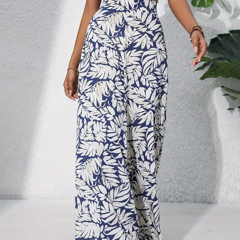 Damen Weit geschnittene Sommerhose mit floralem Muster EB