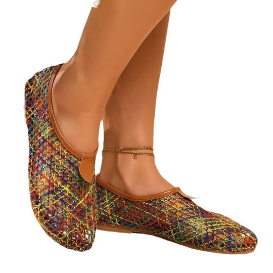 Damen Clogs mit buntem Netzdesign und rutschfester Sohle EB
