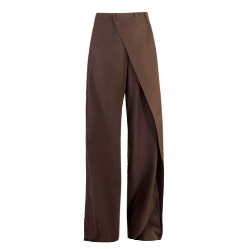 Damen elegante weit geschnittene Palazzo-Hose mit asymmetrischen Schnittdetails EB