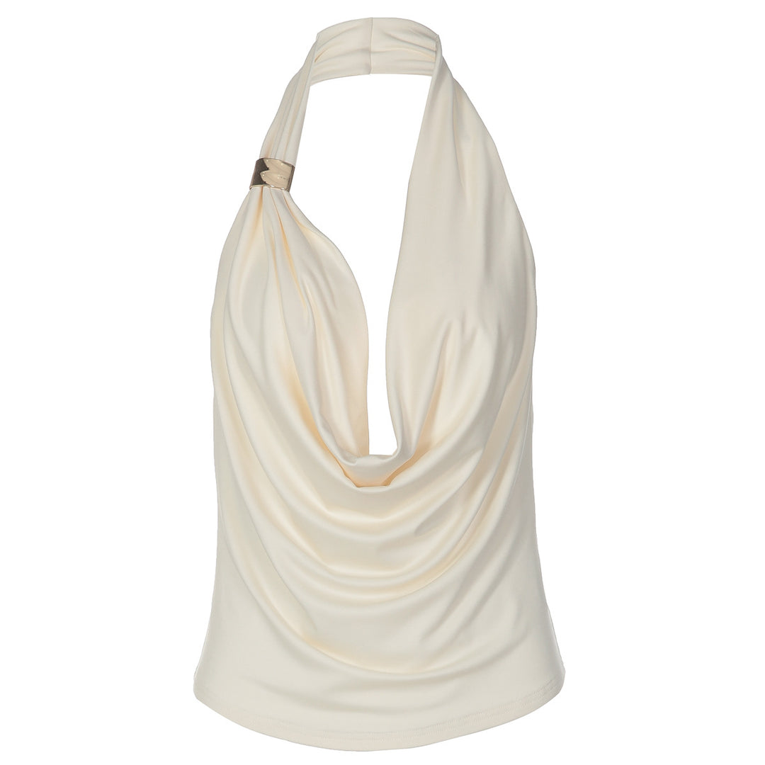 Damen Drapiertes Top mit elegantem Ausschnitt EB