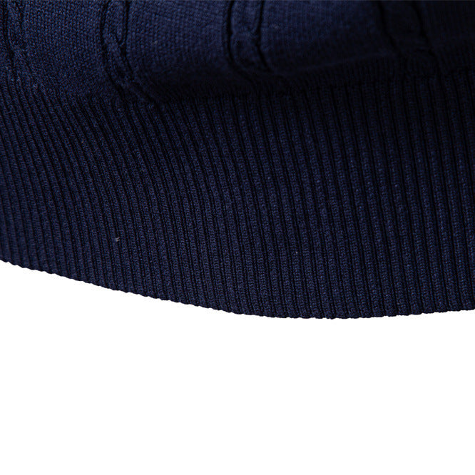 Herren ärmellose Strickweste mit V-Ausschnitt und dezentem Kabelmuster EB