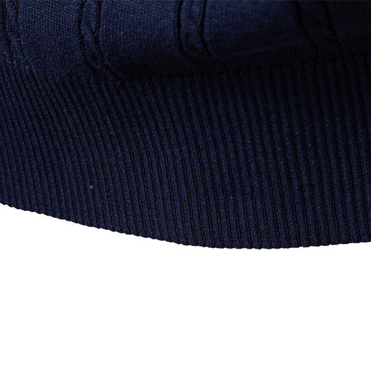 Herren ärmellose Strickweste mit V-Ausschnitt und dezentem Kabelmuster EB