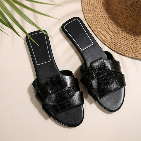 Damen modische Riemensandalen mit geflochtenem Design und anatomischem Fußbett EB