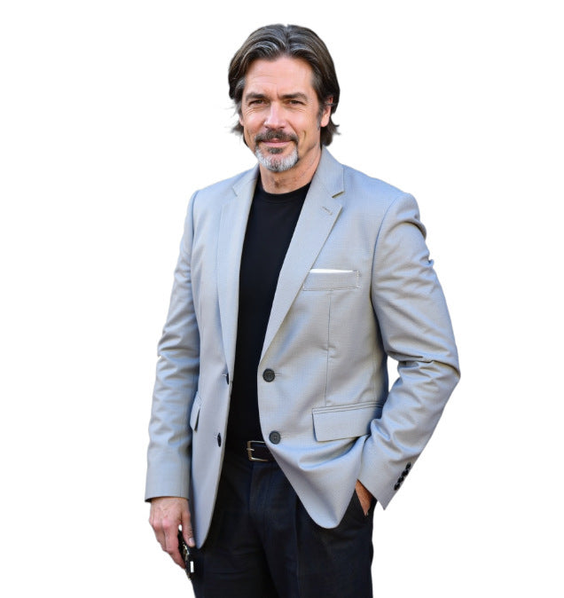 Herren nan taillierter Business-Blazer aus Stretchgewebe mit Brusttasche und schlanker Silhouette EB