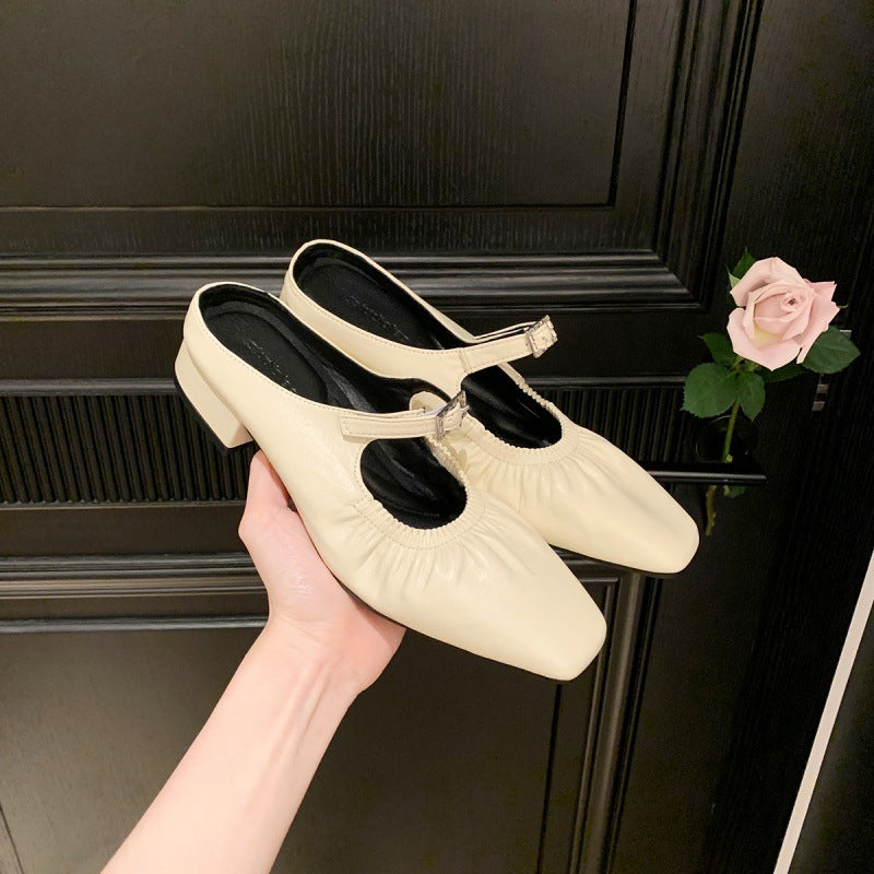 Damen elegante Slingback-Ballerinas mit modischem Rüschendesign EB