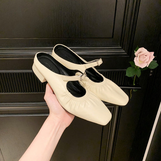 Damen elegante Slingback-Ballerinas mit modischem Rüschendesign EB