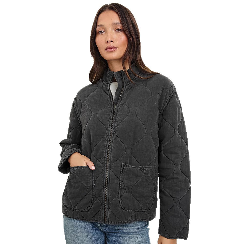 Damen gestepfte Freizeitjacke mit praktischen Taschen EB