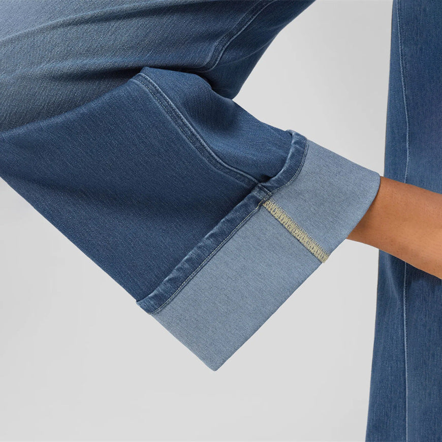 Damen Weit geschnittene Jeanshose mit hoch taillierter Passform EB