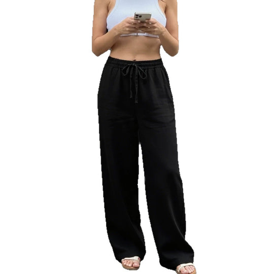 Damen Weite Leinenhose EB