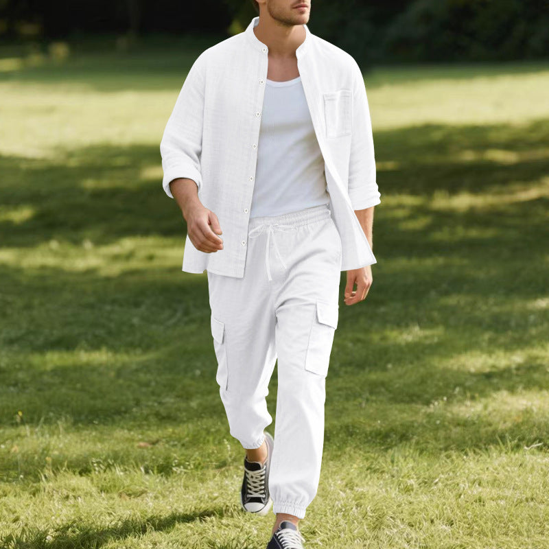 Herren lässige Hemdjacke mit hochwertigem Baumwollmix und praktischen Taschen EB