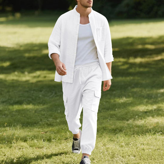 Herren lässige Hemdjacke mit hochwertigem Baumwollmix und praktischen Taschen EB
