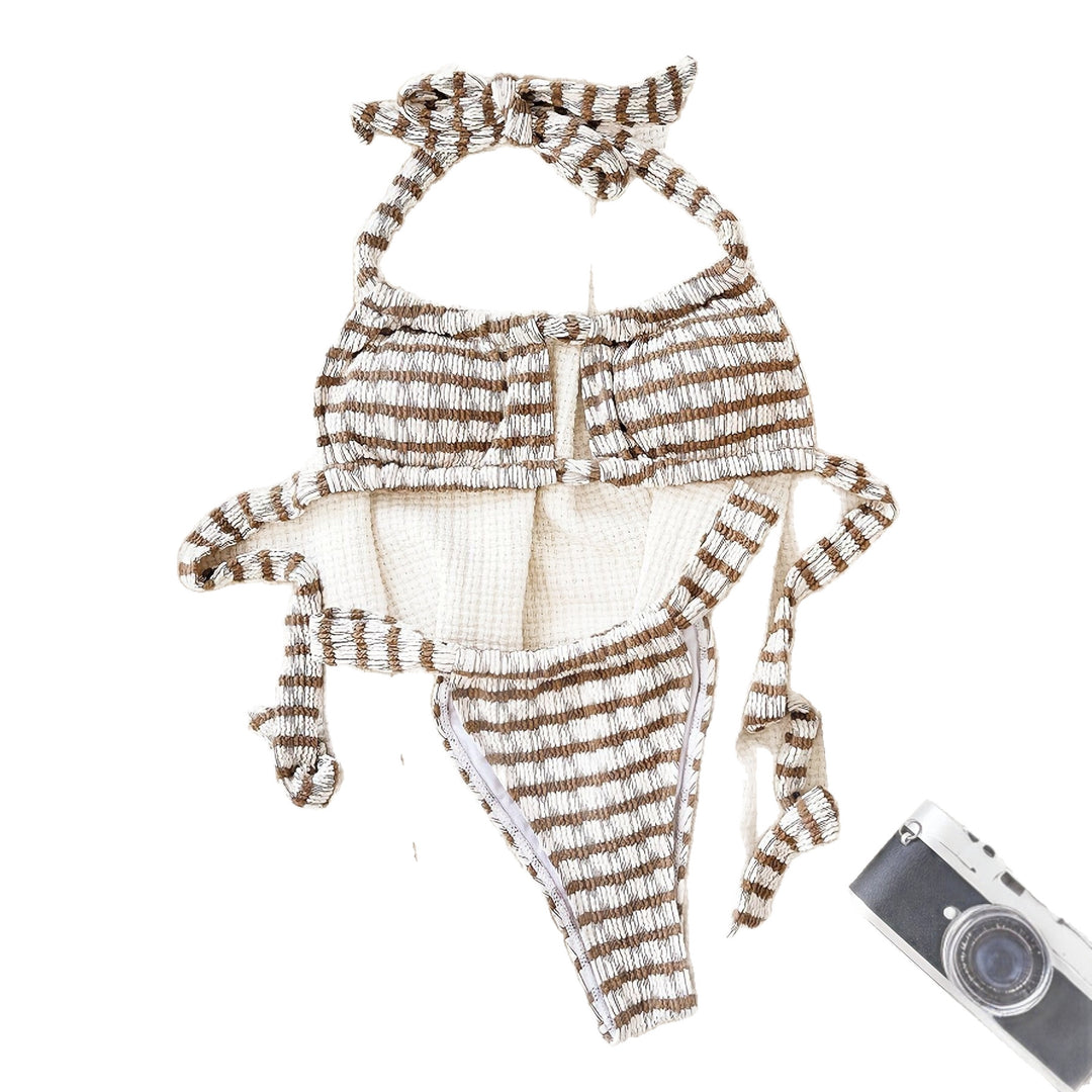 Damen Sportliches Bikini-Top mit Tiefer Ausschnitt EB