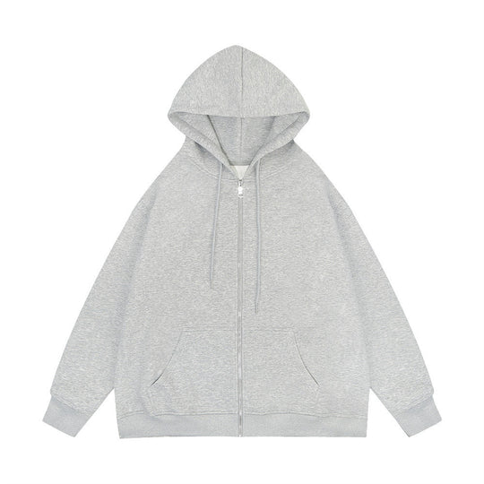 Unisex nan lässige Kapuzenjacke mit robustem Metall-Reißverschluss doppellagiger Kapuze und tiefen Känguru-Eingrifftaschen EB