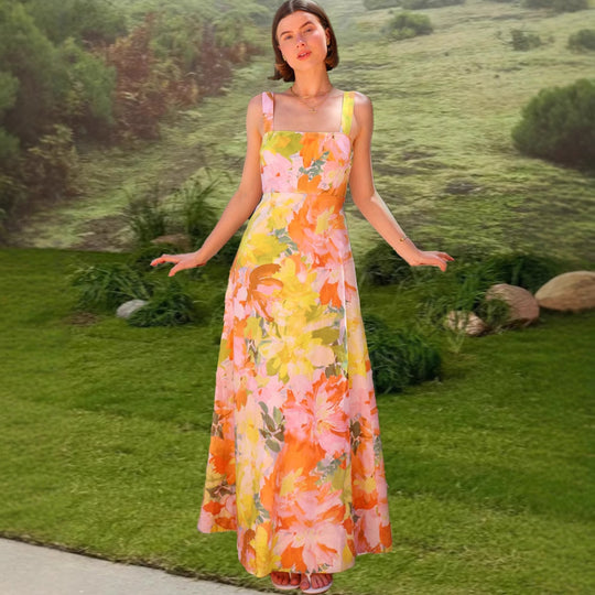 Damen Maxikleid mit floralen Mustern EB