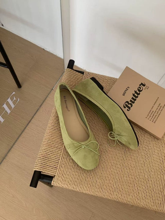 Damen elegante Ballerinas mit dekorativer Schleife EB