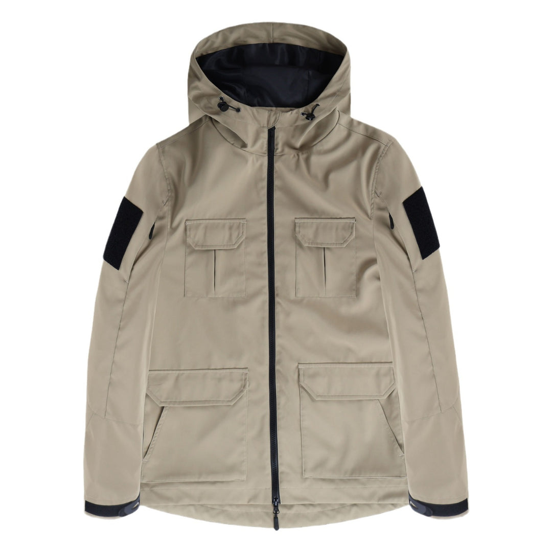 Men's  technical hooded field jacket with multi-flap utility pockets EB