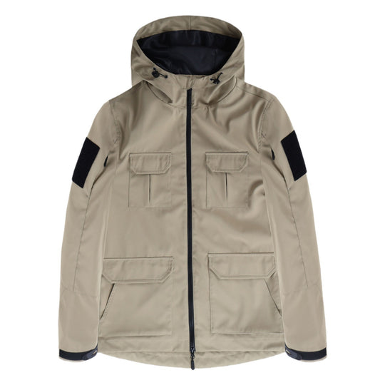Men's  technical hooded field jacket with multi-flap utility pockets EB