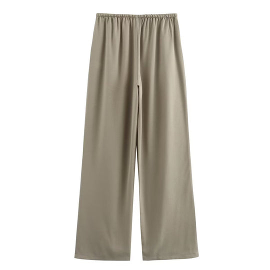 Damen weite Freizeithose mit elastischem Bund und lässigem Schnitt EB