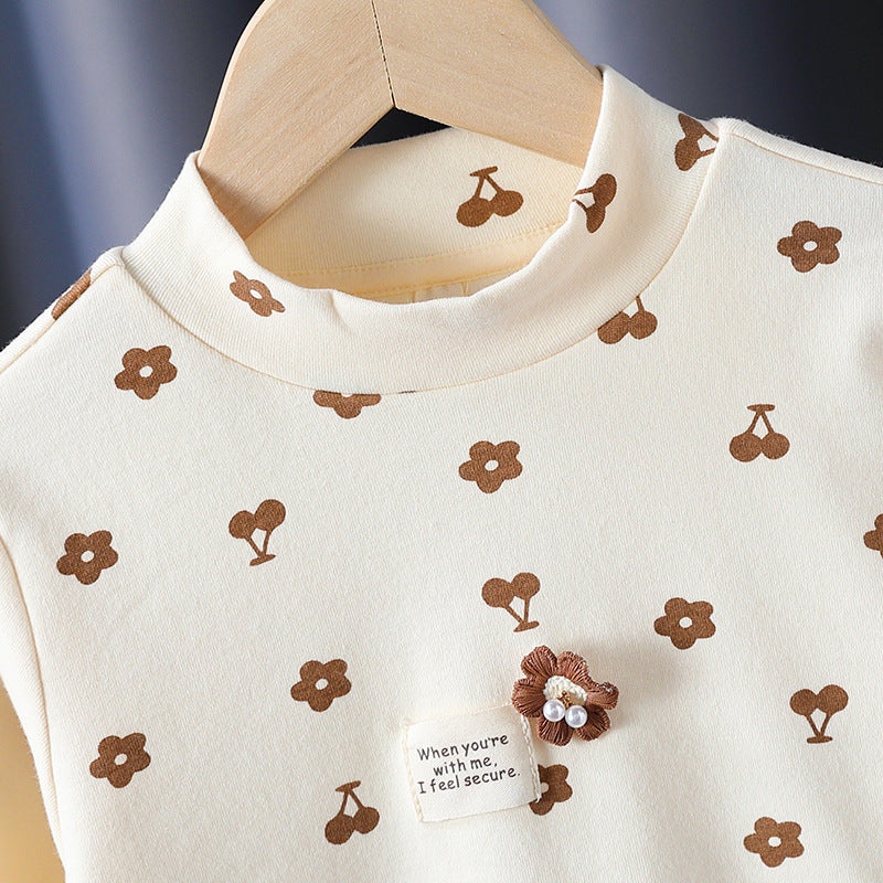 Mädchen Langarmshirt mit verspieltem Blüten- und Tierdesign EB