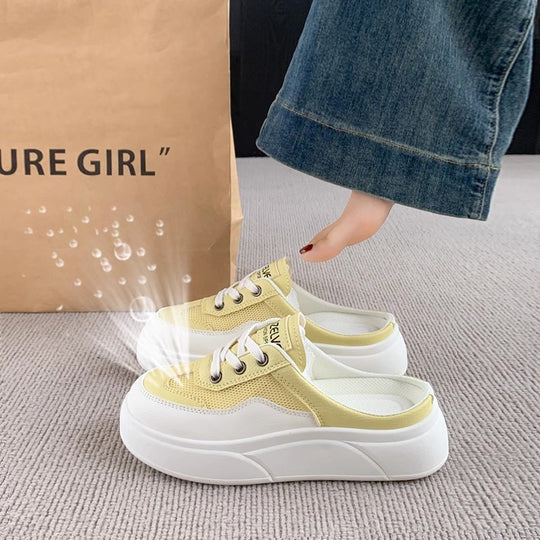 Damen Slip-On Sneakers mit luftigen Mesh-Einsätzen und komfortabler Sohlenkonstruktion EB