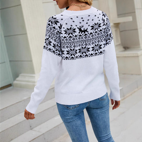 Damen Pullover mit nordischem Muster EB