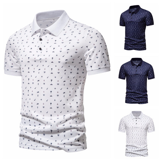 Herren Polohemd mit stilvollem Allover-Muster EB