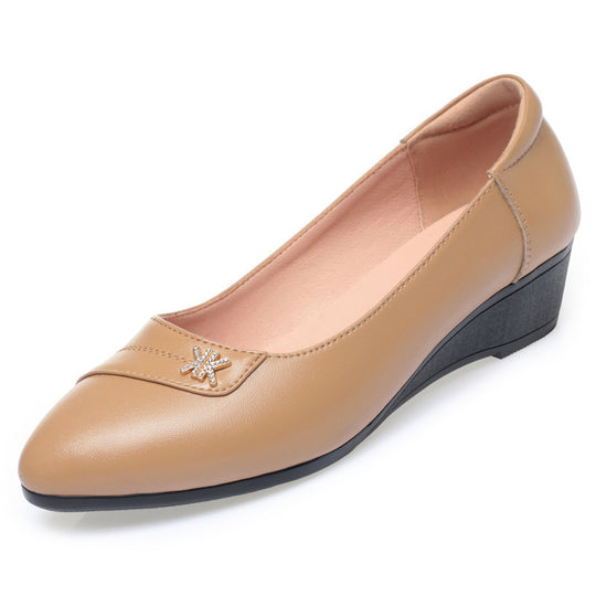 Damen elegante Wedge-Pumps mit modischem Riemchen und bequemem Fußbett EB