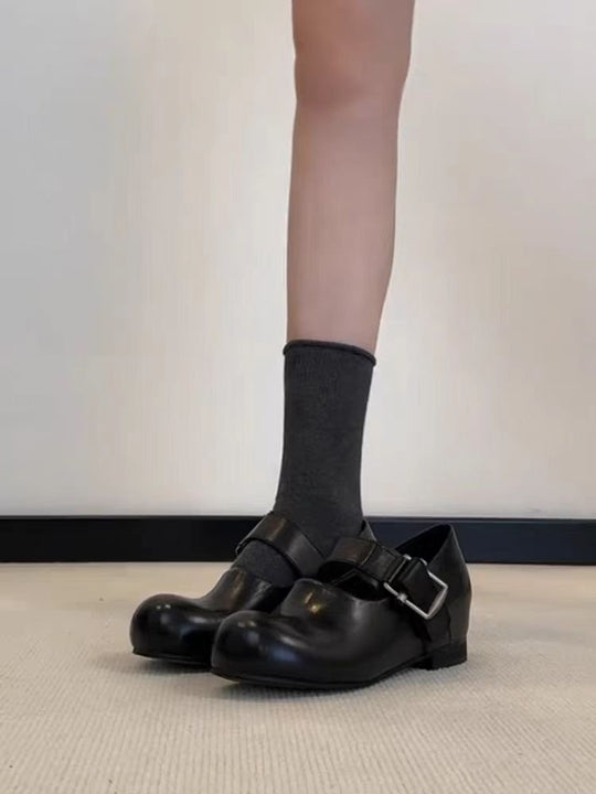Damen elegante und stilvolle Riemchen-Schuh mit dekorativem Schnallenverschluss EB
