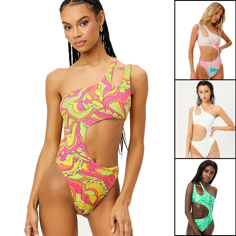 Damen Einteiliger Badeanzug mit innovativem Cut-Out und asymmetrischem Design EB