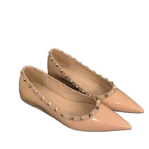 Damen spitze Ballerinas mit elegantem Riemchen und dekorativen Nieten EB
