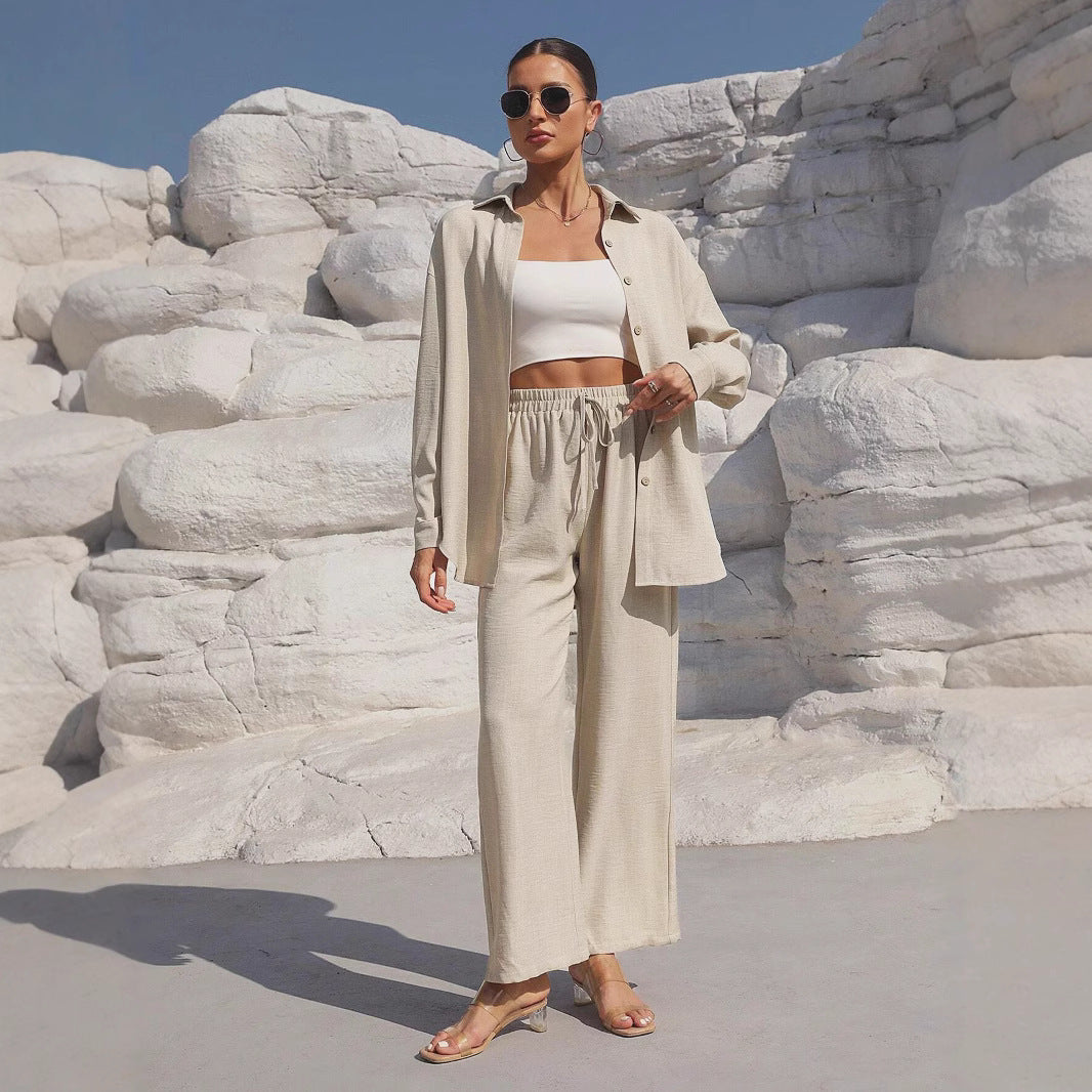 Damen Zweiteiler aus leichtem, atmungsaktivem Stoff mit elegantem Oversized-Schnitt EB