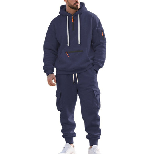 Herren sportliches Hoodie und Bundhose Set mit praktischen Taschen EB