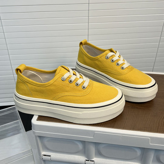Damen Sneaker mit dicker Sohle und hochwertigem Canvas-Obermaterial EB