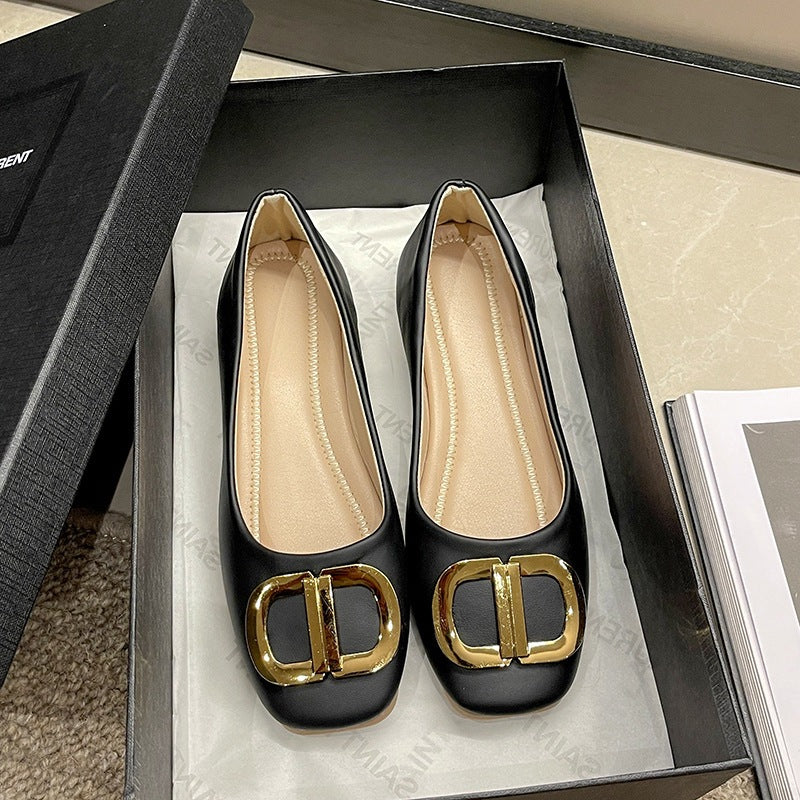 Damen elegante Ballerinas mit modischem Schnallen-Design EB