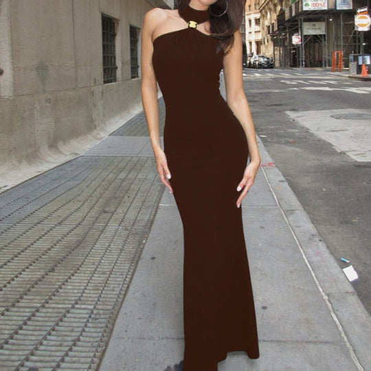 Damen Abendkleid mit schickem Halterdesign und eleganter Silhouette EB