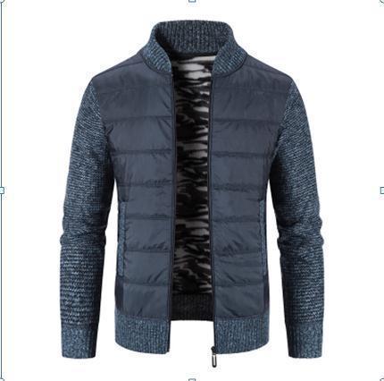 Herren Casual Übergangsjacke mit gestepptem Design und Strickdetails EB