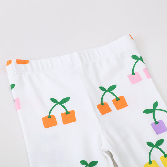Mädchen Leggings mit fröhlichem Blüten- und Pflanzenmuster EB