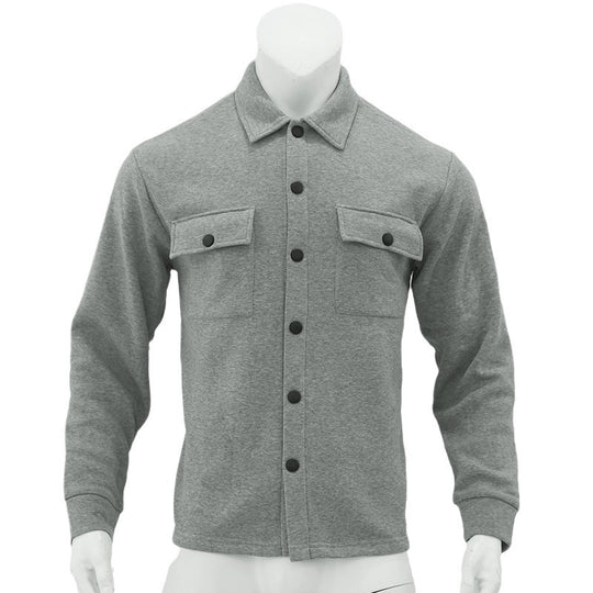 Herren nan utility Shacket mit Druckknopf-Verschluss, aufgesetzten Brusttaschen und gerippten Bündchen EB