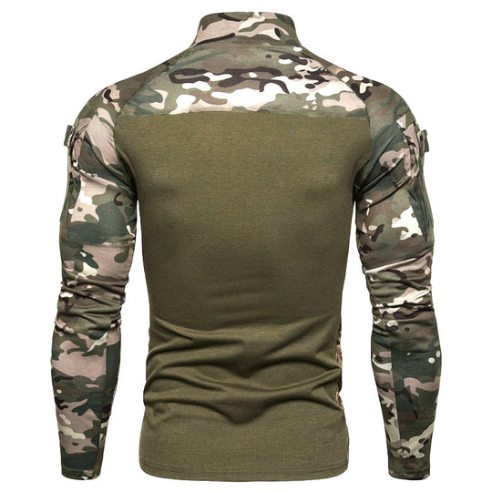 Herren Sportlicher Langarmpullover mit hohem Kragen und Reißverschluss EB