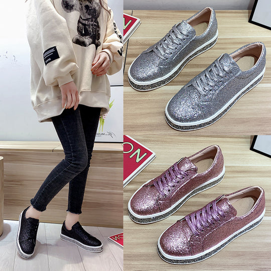 Damen Glitzernde Sneakers mit komfortablem Plateau EB