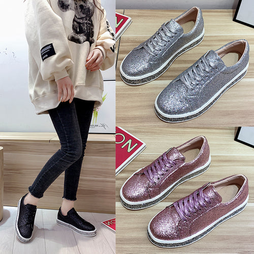 Damen Glitzernde Sneakers mit komfortablem Plateau EB