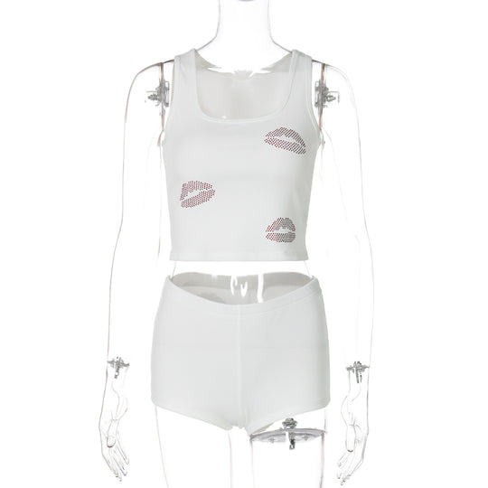 Damen Crop-Top und Shorts Set EB