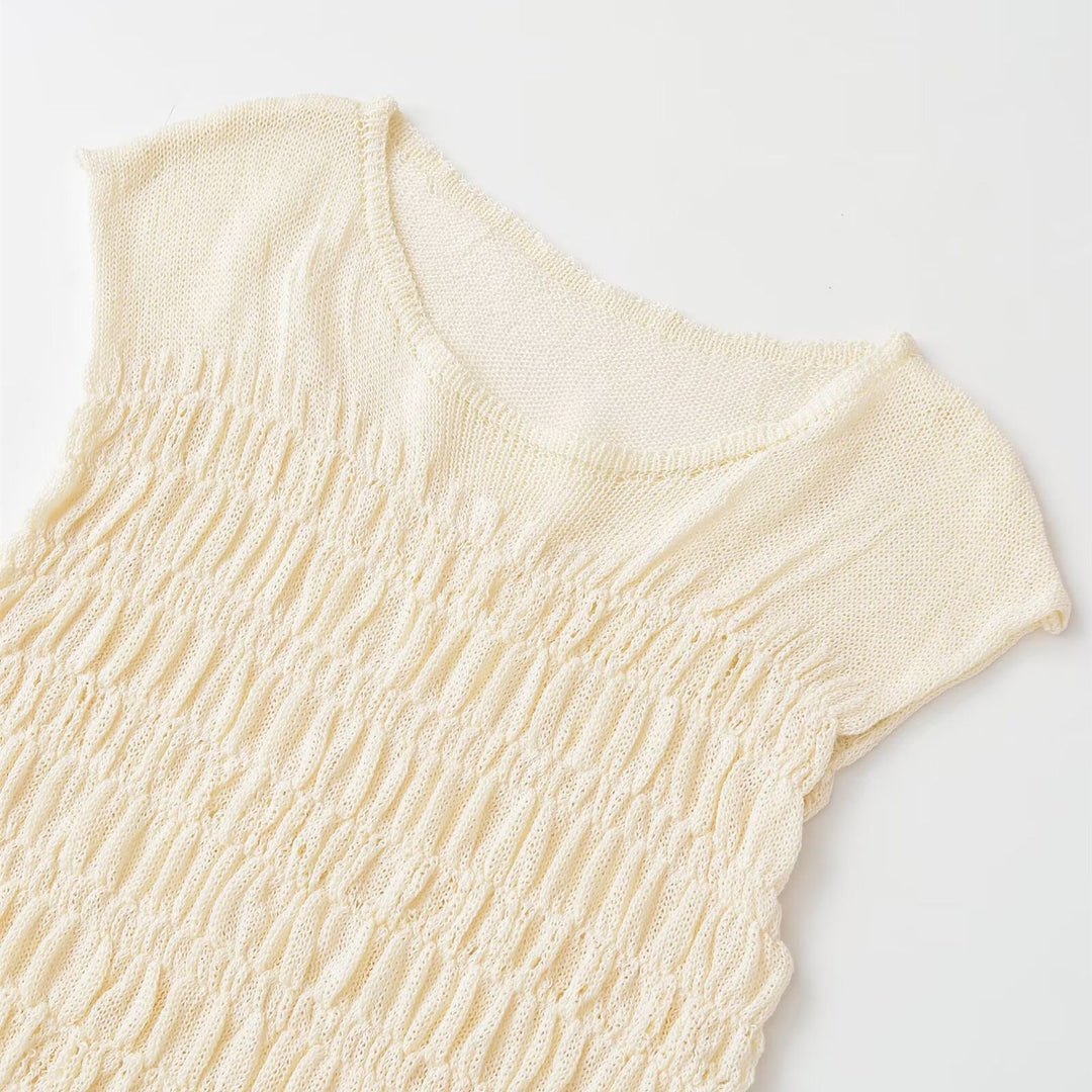 Damen Strickoberteil mit feiner Rippstruktur und lässigem Schnitt EB