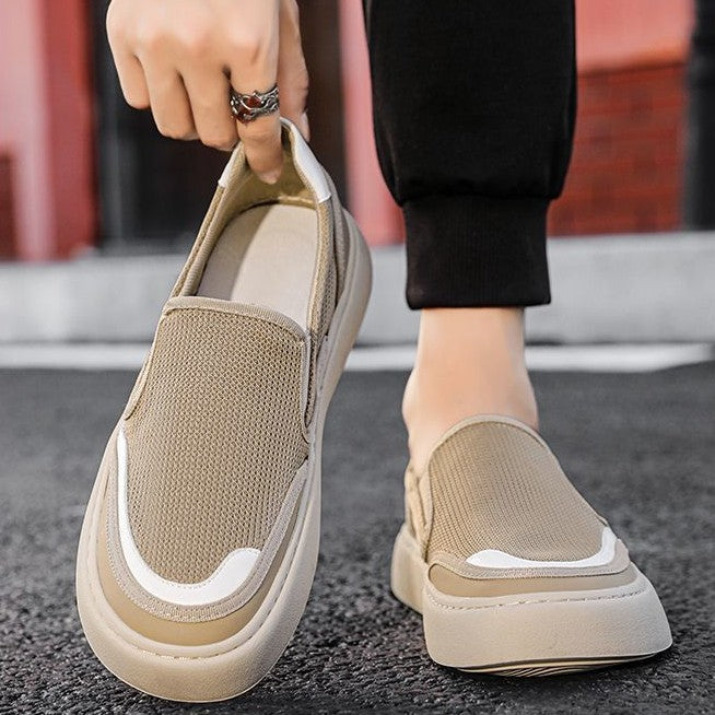 Damen Leichte Slip-On Sneakers mit atmungsaktiver Mesh-Oberfläche und rutschfester Sohle EB