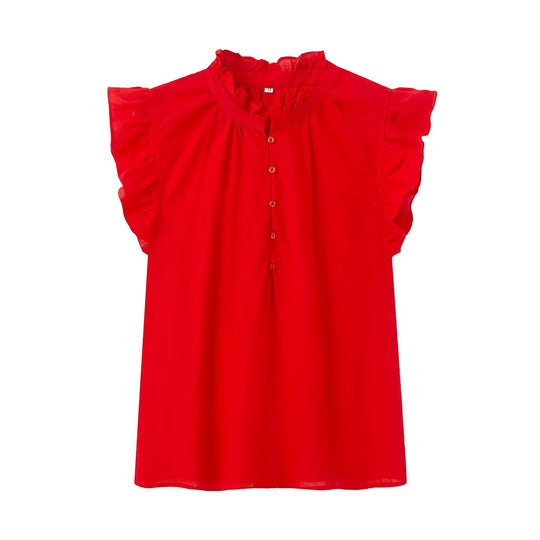 Damenbluse mit Rüschen und Knopfleiste EB