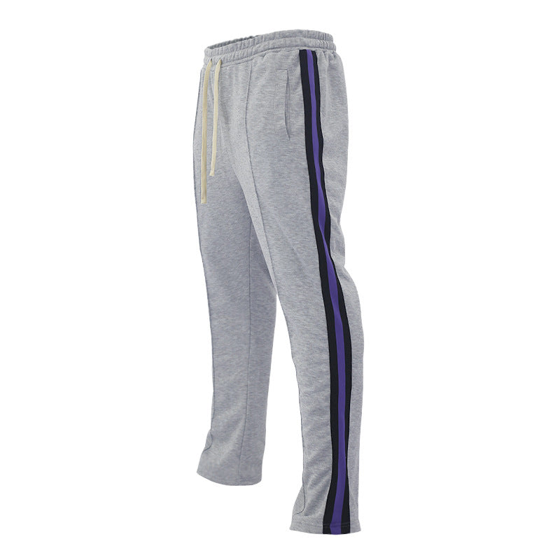Herren Tapered-Trainingshose mit elastischem Bund, Kordelzug und seitlichen Kontraststreifen EB