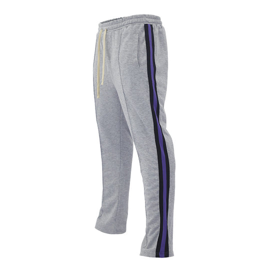Herren Tapered-Trainingshose mit elastischem Bund, Kordelzug und seitlichen Kontraststreifen EB