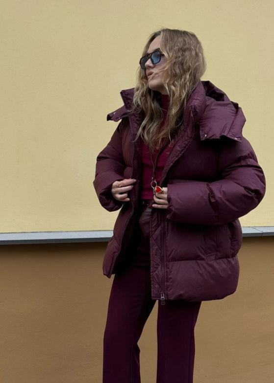 EB | Burgundy Puffer Jacket - Luxe Winter Komfort