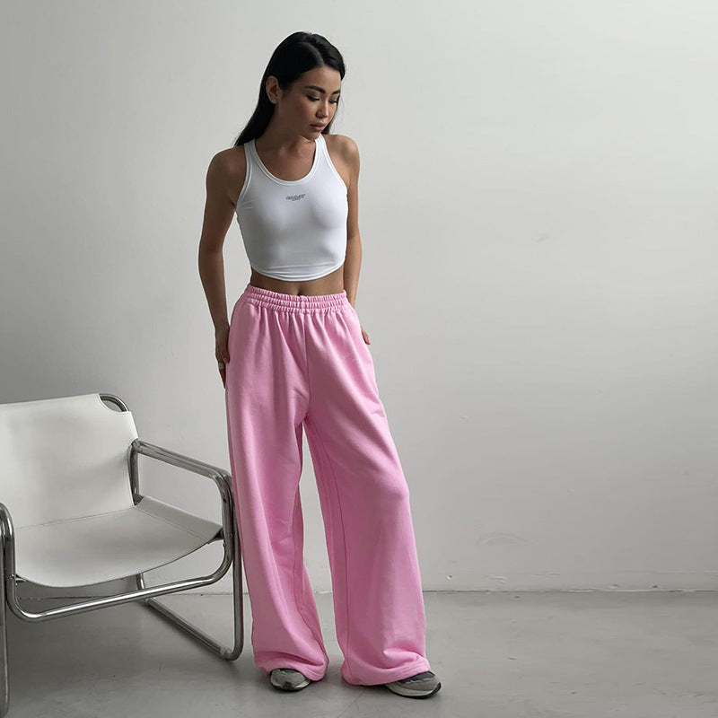 Damen bequeme Freizeithose mit elastischem Bund und weitem Schnitt EB