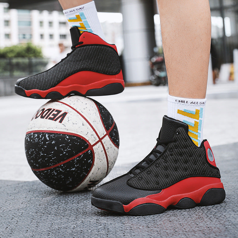 Herren atmungsaktiver High-Top Basketball Sneaker mit Dämpfung und rutschfester Gummisohle EB